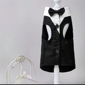 Black and White Pet Tuxedo with Bow Tie